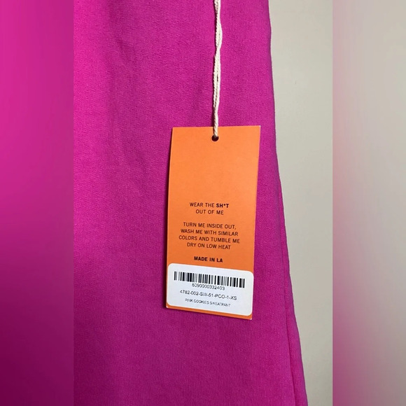 NWT La Detresse Revolve Pink Cookies Panic Pink Sweatpants Extra Small XS - Picture 6 of 8